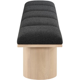 Meridian Pavilion Black Boucle Fabric Bench