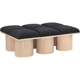 Meridian Pavilion Black Boucle Fabric Bench