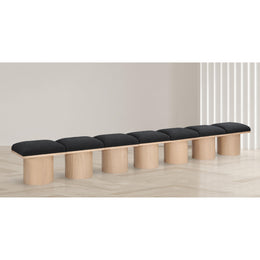 Meridian Pavilion Black Boucle Fabric Bench