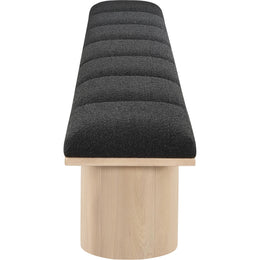 Meridian Pavilion Black Boucle Fabric Bench