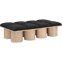 Meridian Pavilion Black Boucle Fabric Bench