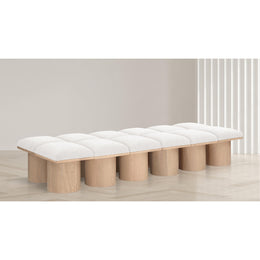 Meridian Pavilion Cream Boucle Fabric Bench