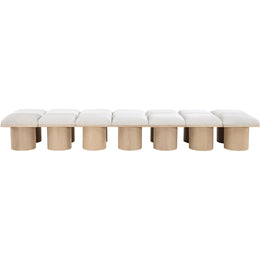 Meridian Pavilion Cream Boucle Fabric Bench