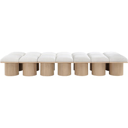 Meridian Pavilion Cream Boucle Fabric Bench