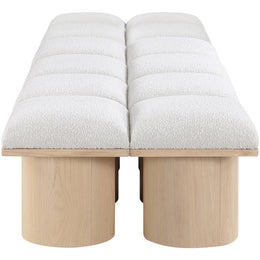 Meridian Pavilion Cream Boucle Fabric Bench