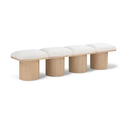 Meridian Pavilion Cream Boucle Fabric Bench