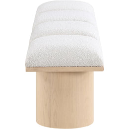 Meridian Pavilion Cream Boucle Fabric Bench