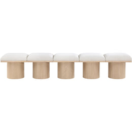 Meridian Pavilion Cream Boucle Fabric Bench