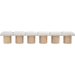 Meridian Pavilion Cream Boucle Fabric Bench