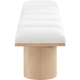 Meridian Pavilion Cream Boucle Fabric Bench