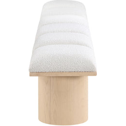 Meridian Pavilion Cream Boucle Fabric Bench