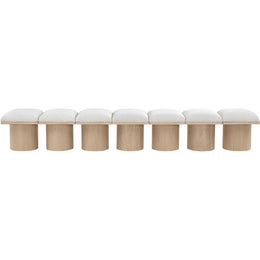 Meridian Pavilion Cream Boucle Fabric Bench