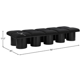 Meridian Pavilion Black Boucle Fabric Bench