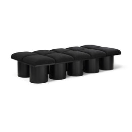 Meridian Pavilion Black Boucle Fabric Bench