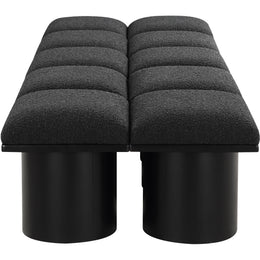 Meridian Pavilion Black Boucle Fabric Bench
