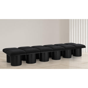 Meridian Pavilion Black Boucle Fabric Bench