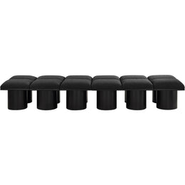 Meridian Pavilion Black Boucle Fabric Bench
