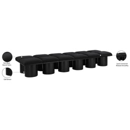 Meridian Pavilion Black Boucle Fabric Bench