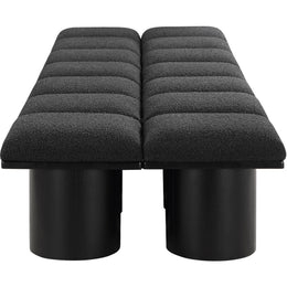 Meridian Pavilion Black Boucle Fabric Bench