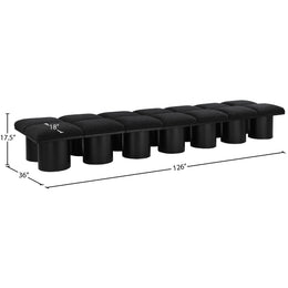 Meridian Pavilion Black Boucle Fabric Bench