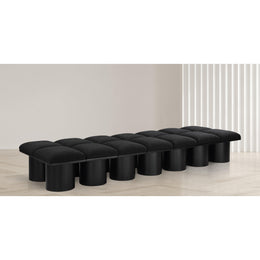 Meridian Pavilion Black Boucle Fabric Bench