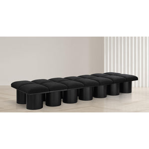 Meridian Pavilion Black Boucle Fabric Bench