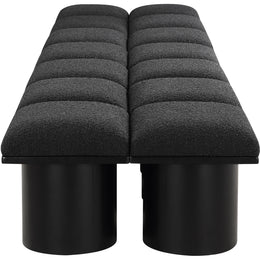 Meridian Pavilion Black Boucle Fabric Bench