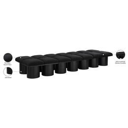 Meridian Pavilion Black Boucle Fabric Bench