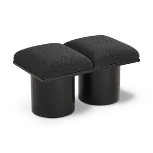 Meridian Pavilion Black Boucle Fabric Bench
