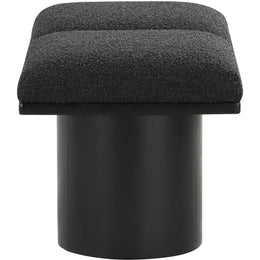 Meridian Pavilion Black Boucle Fabric Bench