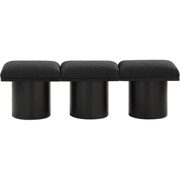 Meridian Pavilion Black Boucle Fabric Bench