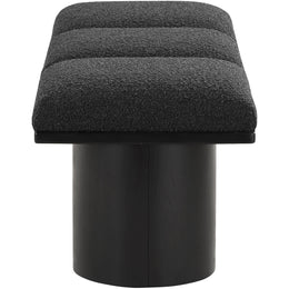 Meridian Pavilion Black Boucle Fabric Bench