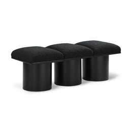 Meridian Pavilion Black Boucle Fabric Bench
