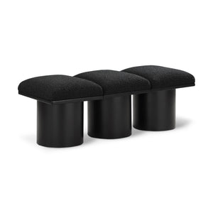 Meridian Pavilion Black Boucle Fabric Bench