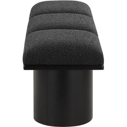 Meridian Pavilion Black Boucle Fabric Bench