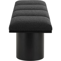 Meridian Pavilion Black Boucle Fabric Bench