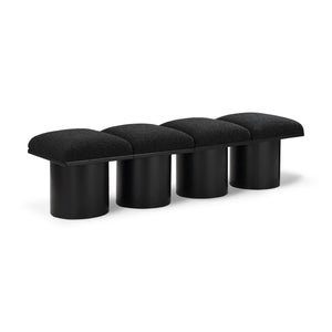 Meridian Pavilion Black Boucle Fabric Bench