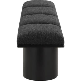 Meridian Pavilion Black Boucle Fabric Bench