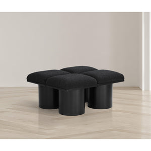 Meridian Pavilion Black Boucle Fabric Bench