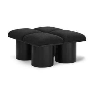 Meridian Pavilion Black Boucle Fabric Bench