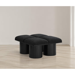 Meridian Pavilion Black Boucle Fabric Bench