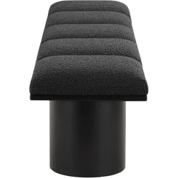 Meridian Pavilion Black Boucle Fabric Bench