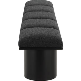 Meridian Pavilion Black Boucle Fabric Bench
