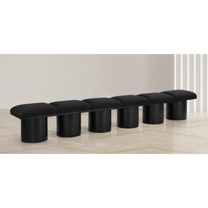 Meridian Pavilion Black Boucle Fabric Bench