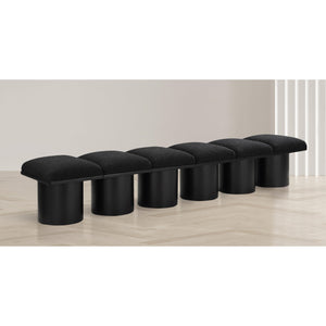 Meridian Pavilion Black Boucle Fabric Bench