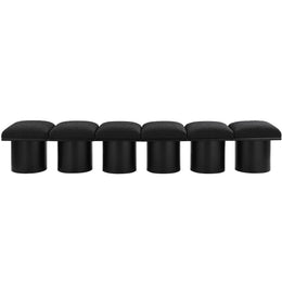 Meridian Pavilion Black Boucle Fabric Bench