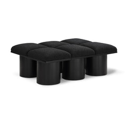 Meridian Pavilion Black Boucle Fabric Bench