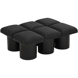 Meridian Pavilion Black Boucle Fabric Bench