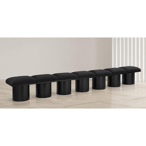 Meridian Pavilion Black Boucle Fabric Bench