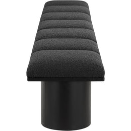 Meridian Pavilion Black Boucle Fabric Bench